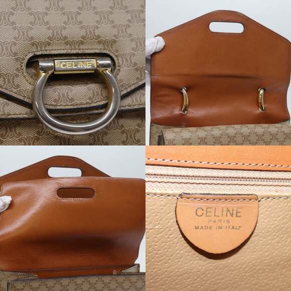 CELINE Macadam Canvas Hand Bag Beige - Picture 11 of 13